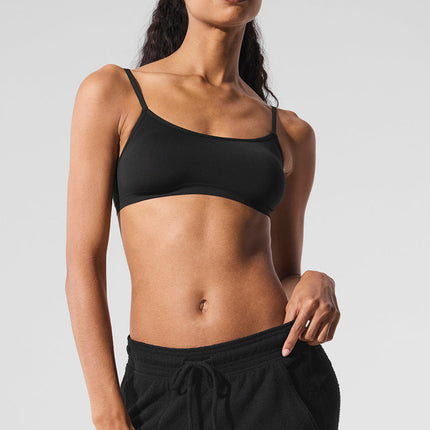 alo Women's Sheer Glow Bra - Black