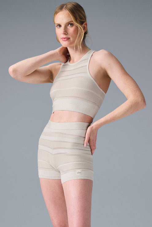 alo Women's Sport Play Knit Bra - Ivory/Alabaster