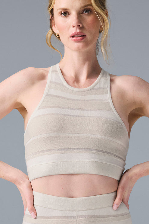 alo Women's Sport Play Knit Bra - Ivory/Alabaster