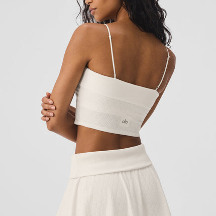 alo Women's Doubles Only Bra Tank - Ivory