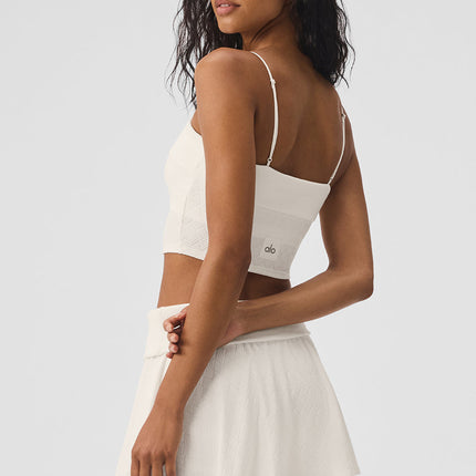 alo Women's Doubles Only Bra Tank - Ivory