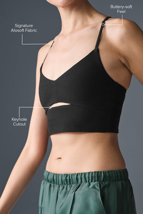 alo Women's Alosoft Highlight Bra - Black