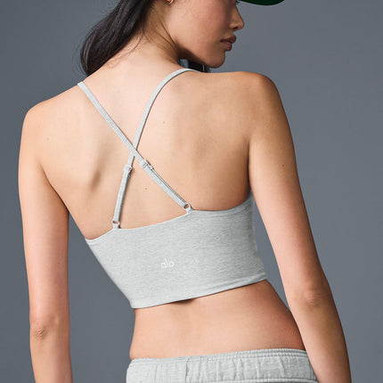 alo Women's Alosoft Highlight Bra - Athletic Heather Grey