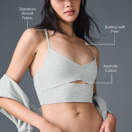 alo Women's Alosoft Highlight Bra - Athletic Heather Grey