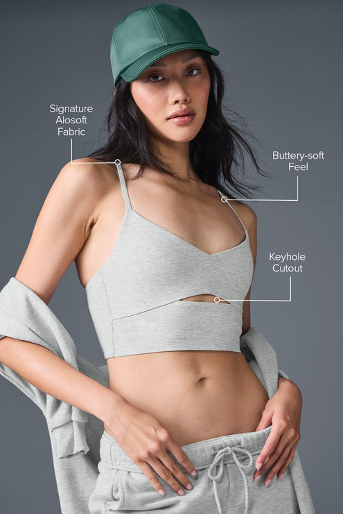 alo Women's Alosoft Highlight Bra - Athletic Heather Grey