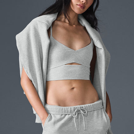 alo Women's Alosoft Highlight Bra - Athletic Heather Grey