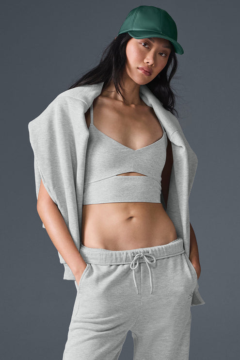 alo Women's Alosoft Highlight Bra - Athletic Heather Grey