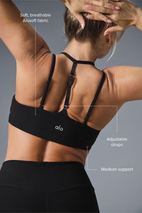 alo Women's Alosoft Spotlight Bra - Black
