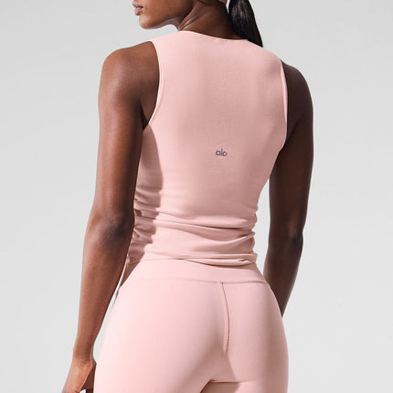 alo Women's Ribbed En Pointe Tank - Pink Quartz