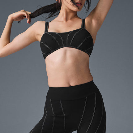 alo Women's Alosoft Sunray Bra - Black/White
