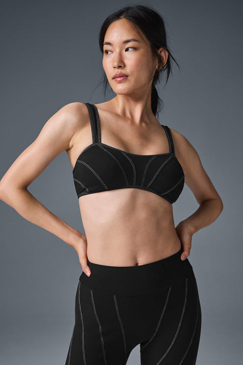 alo Women's Alosoft Sunray Bra - Black/White
