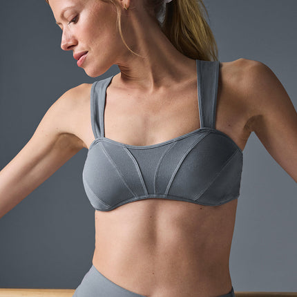 alo Women's Alosoft Sunray Bra - Steel Grey/Grey
