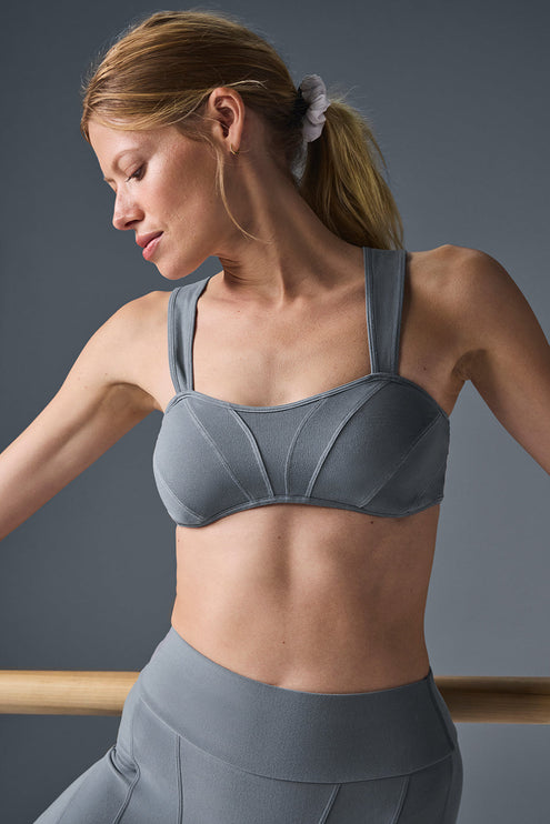 alo Women's Alosoft Sunray Bra - Steel Grey/Grey