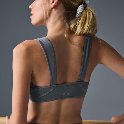 alo Women's Alosoft Sunray Bra - Steel Grey/Grey