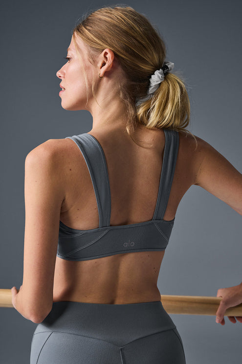 alo Women's Alosoft Sunray Bra - Steel Grey/Grey