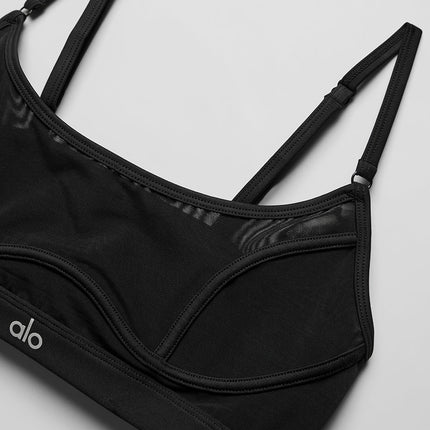 alo Women's Mesh Dream Glow Bra - Black