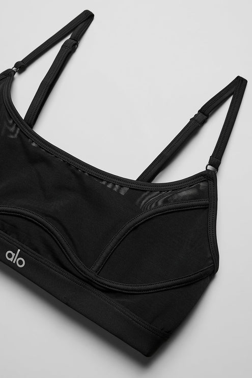 alo Women's Mesh Dream Glow Bra - Black