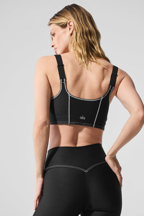alo Women's Airlift Redefine Bra - Black/White