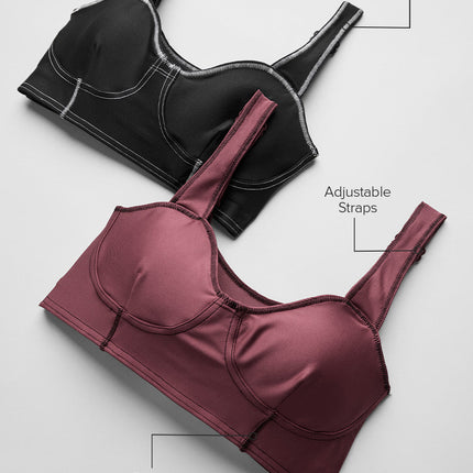 alo Women's Airlift Redefine Bra - Burgundy Truffle/Black