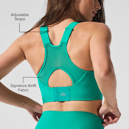 alo Women's Airlift Empower Bra - Spruce Green