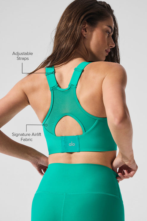 alo Women's Airlift Empower Bra - Spruce Green