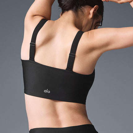 alo Women's Airlift Turn It Up Bra Tank - Black