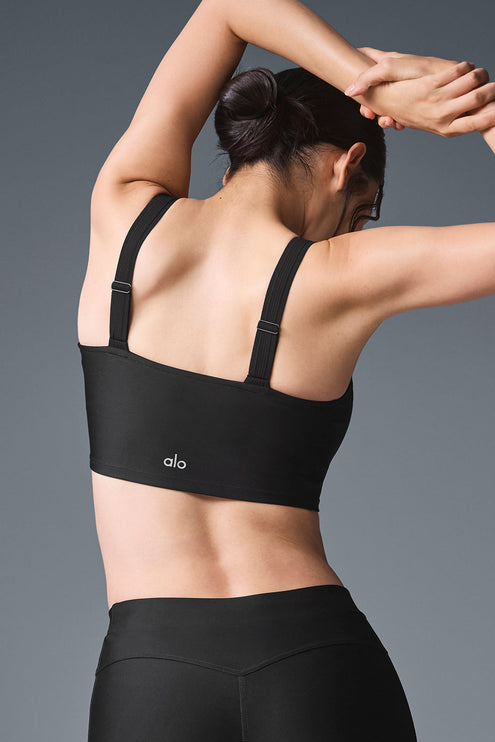 alo Women's Airlift Turn It Up Bra Tank - Black