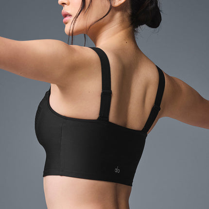 alo Women's Airlift Turn It Up Bra Tank - Black