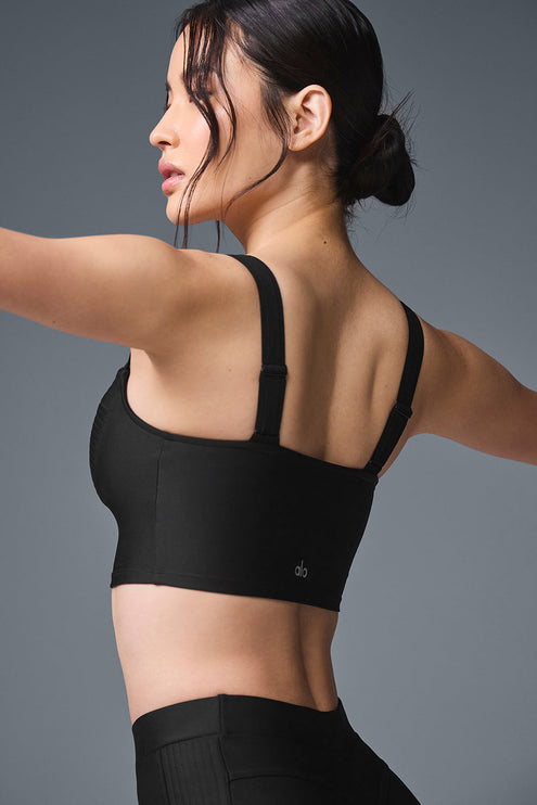 alo Women's Airlift Turn It Up Bra Tank - Black