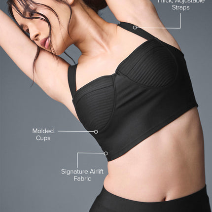 alo Women's Airlift Turn It Up Bra Tank - Black