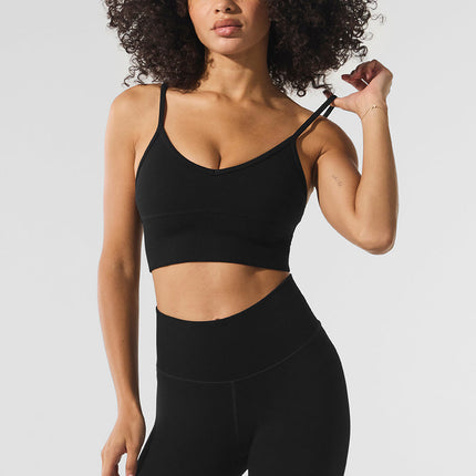 alo Women's Seamless Winter Warm Plush Delight Bra - Black