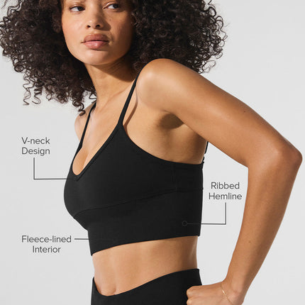 alo Women's Seamless Winter Warm Plush Delight Bra - Black