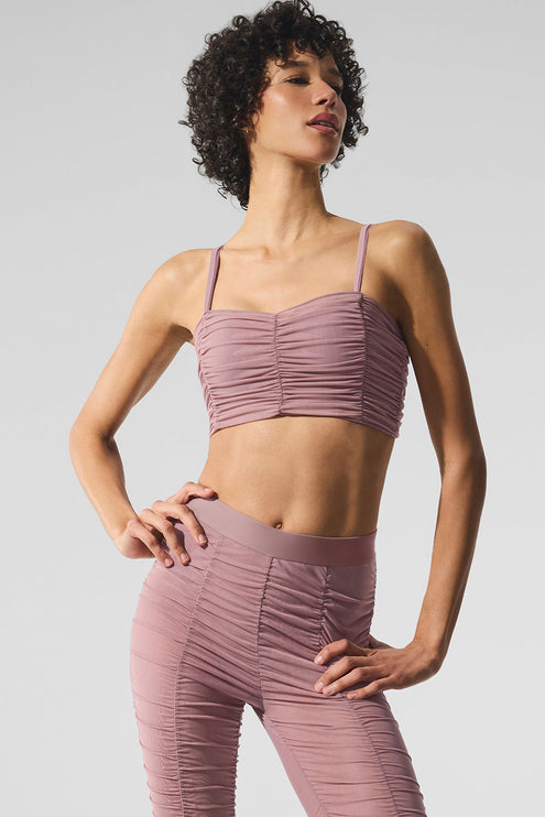 alo Women's Airlift Mesh Cherish Bra - Smoky Quartz