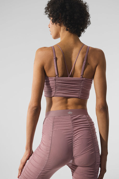 alo Women's Airlift Mesh Cherish Bra - Smoky Quartz