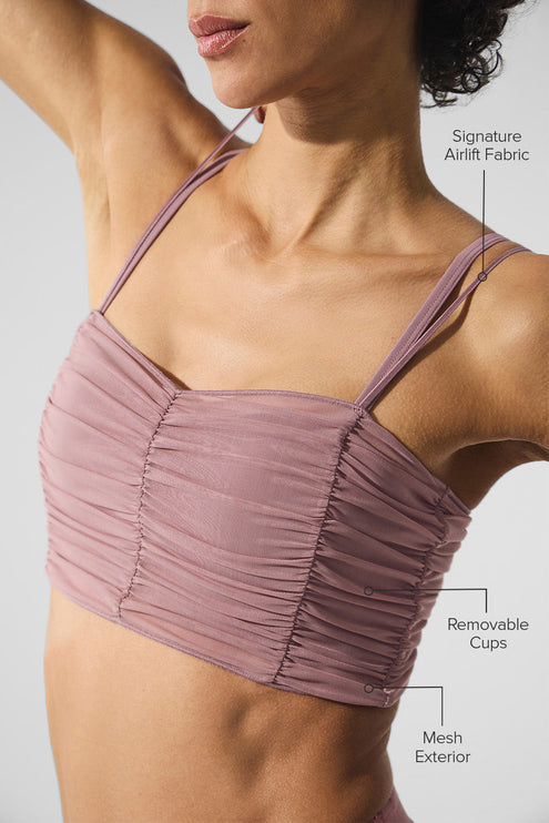 alo Women's Airlift Mesh Cherish Bra - Smoky Quartz