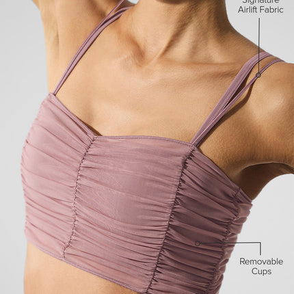 alo Women's Airlift Mesh Cherish Bra - Smoky Quartz
