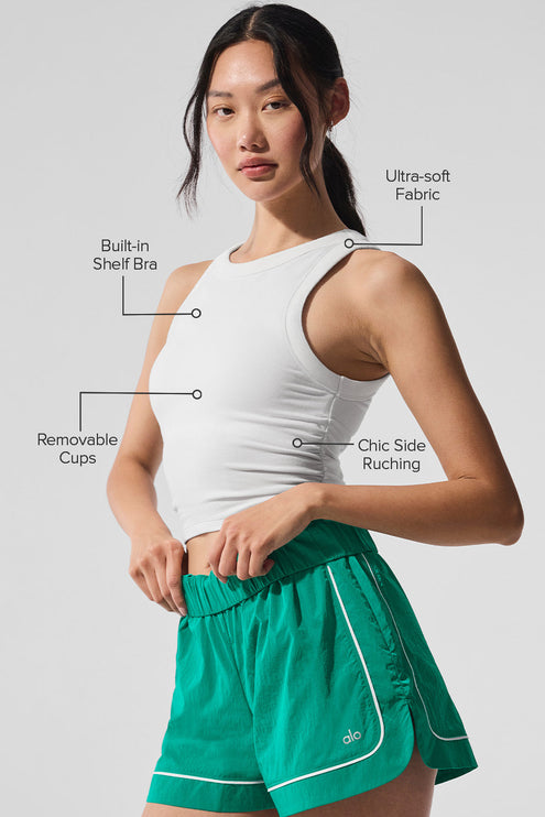 alo Women's Sway Bra Tank - White