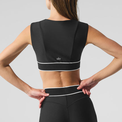 alo Women's Airlift Alignment Bra - Black/White