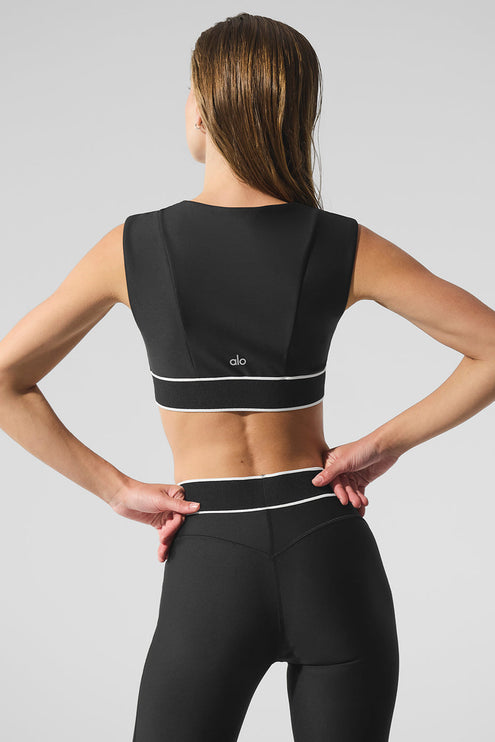 alo Women's Airlift Alignment Bra - Black/White
