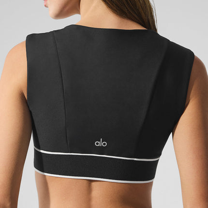 alo Women's Airlift Alignment Bra - Black/White