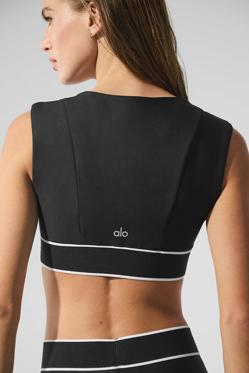 alo Women's Airlift Alignment Bra - Black/White