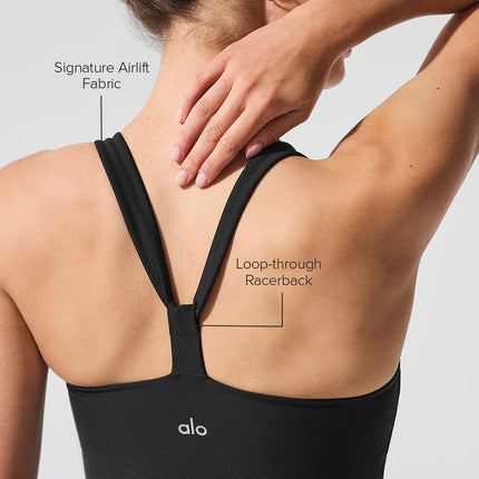 alo Women's Airlift Sleek Bra Tank - Black