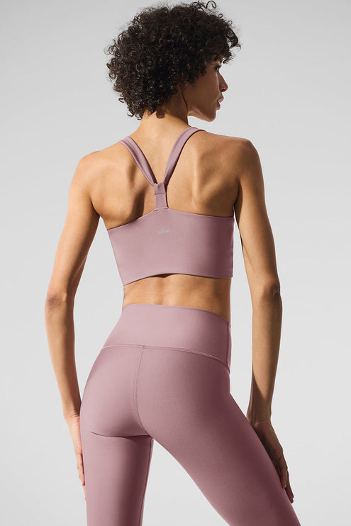 alo Women's Airlift Sleek Bra Tank - Smoky Quartz