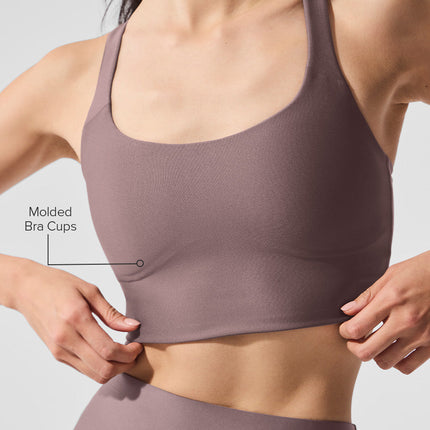 alo Women's Airlift Sleek Bra Tank - Mushroom