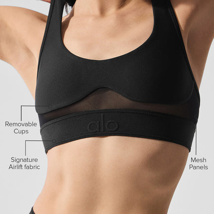 alo Women's Airlift Rebel Bra - Black