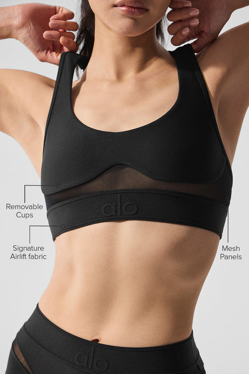 alo Women's Airlift Rebel Bra - Black