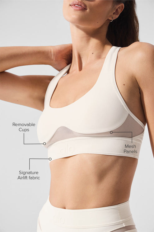 alo Women's Airlift Rebel Bra - Ivory