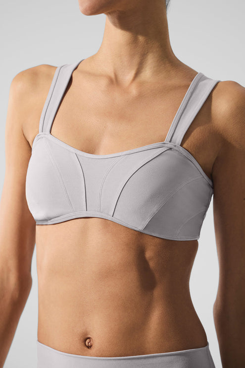 alo Women's Washed Alosoft Sunray Bra - Grey Sky Wash