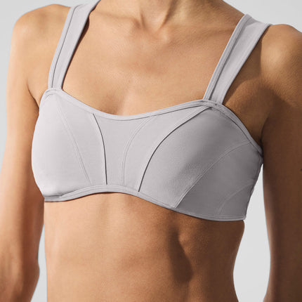 alo Women's Washed Alosoft Sunray Bra - Grey Sky Wash