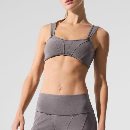 alo Women's Washed Alosoft Sunray Bra - Cool Grey Wash